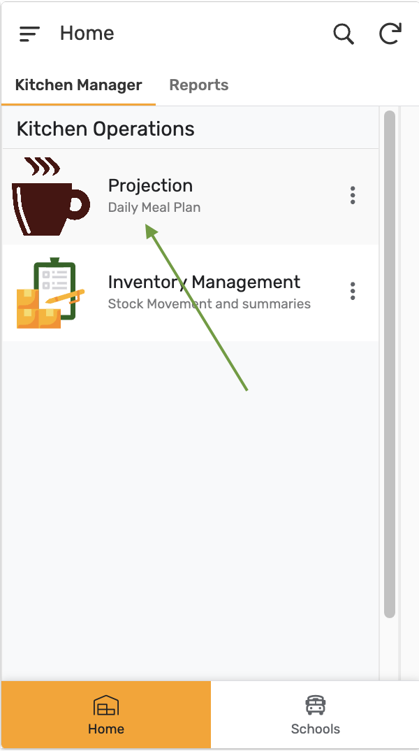 Projection tile highlighted