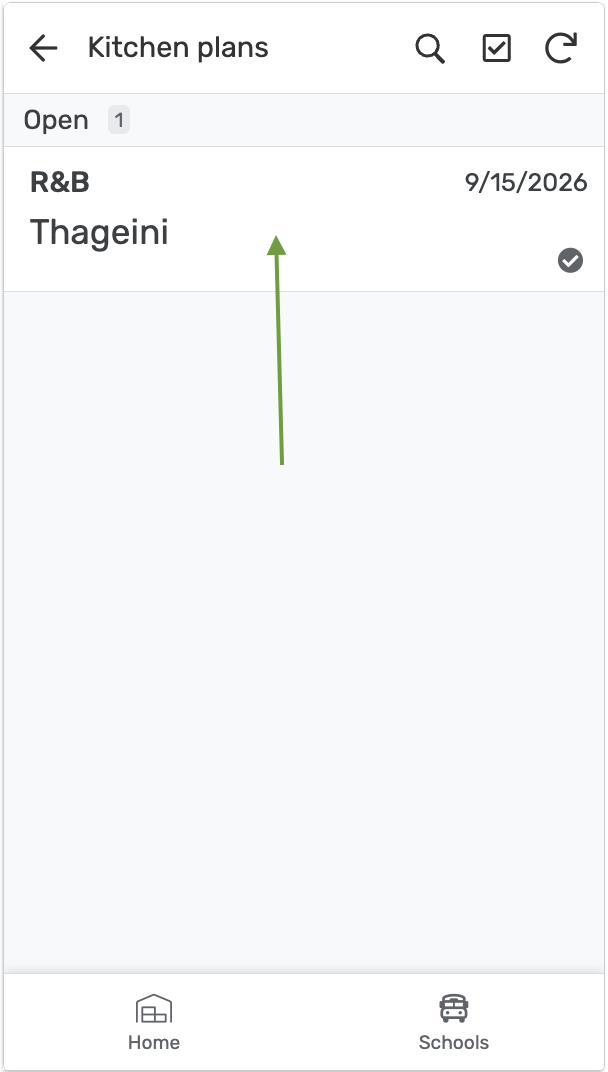 Kitchen plans — one Open plan for Thageini, 9/15/2026